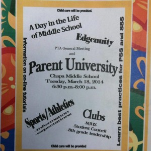 Parent University - Chapa Middle School